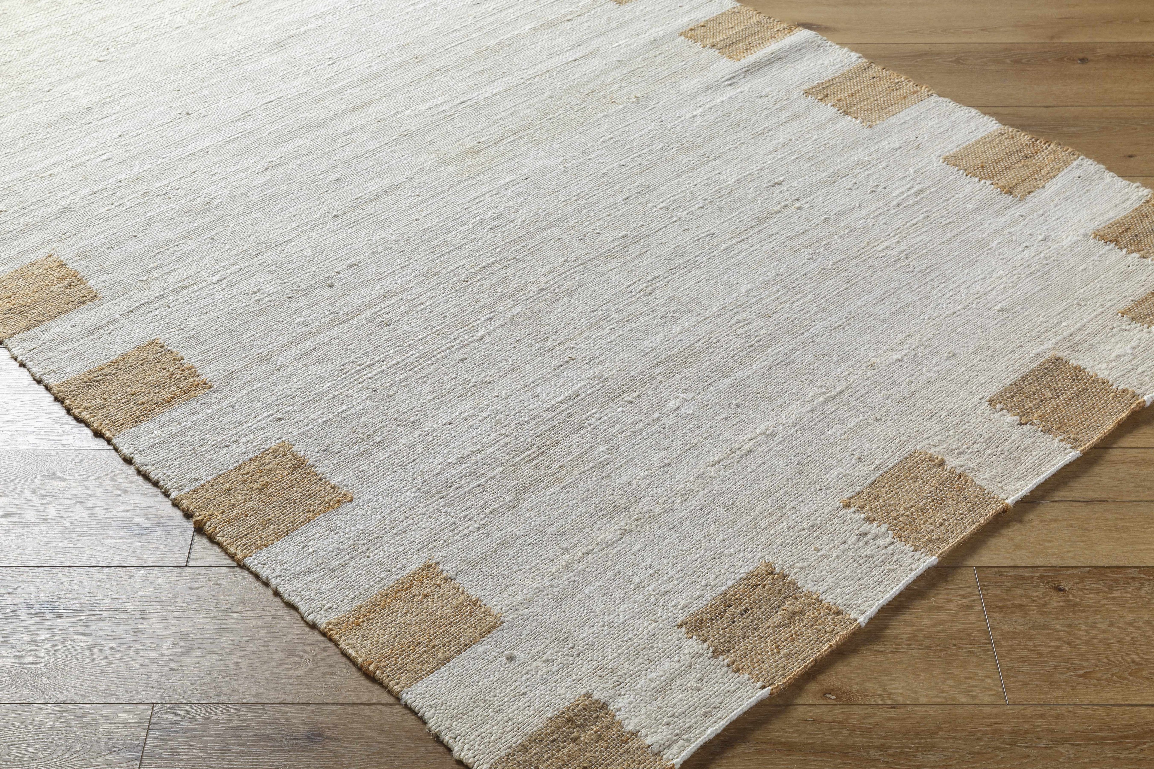 Yuval Dotted Bordered Jute Carpet - Clearance